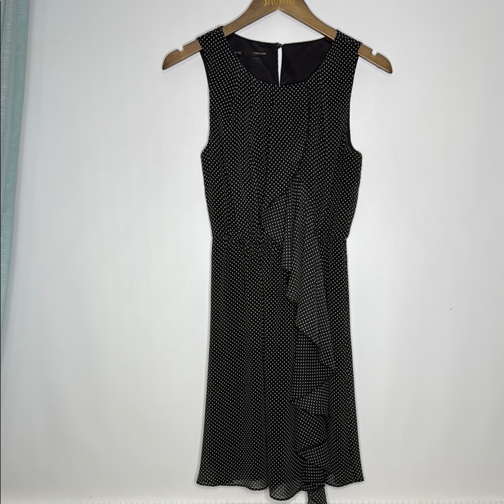Maurices Black Ruffled Asymmetrical Midi Dress